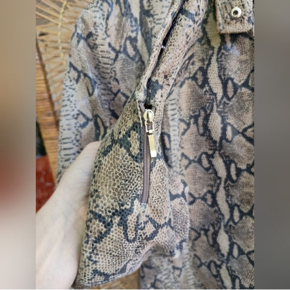 Rogue Snakeskin Pattern Leather Jacket_Large - image 4